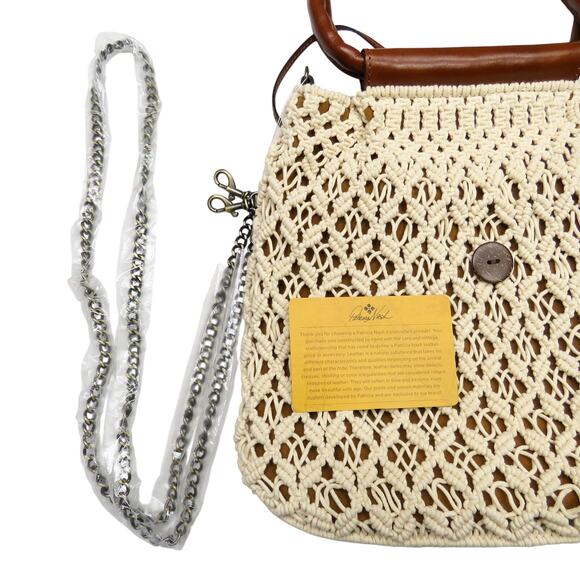 Patricia Nash Geraldine Crochet Hobo Natural One Woven Shoulder Bag Handbag - Picture 5 of 10